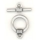 ^Bar and Toggle Clasp Oxidized Silver Plated Pewter (1 set)