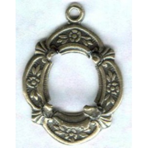 ^Floral Detailed Open Back 10x8mm Settings Oxidized Brass (2)