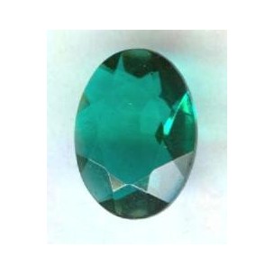 Emerald Glass Oval Unfoiled Jewelry Stones 14x10mm