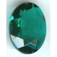 Emerald Glass Oval Unfoiled Jewelry Stone 18x13mm