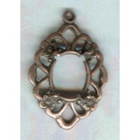 ^Openwork Floral 10x8mm Settings Oxidized Copper (2)
