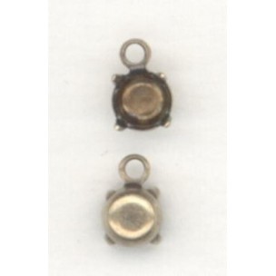 ^Round 5mm Pendant Settings Oxidized Brass