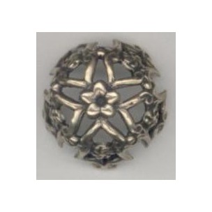 ^Bowl Shaped Openwork Stamping Oxidized Brass