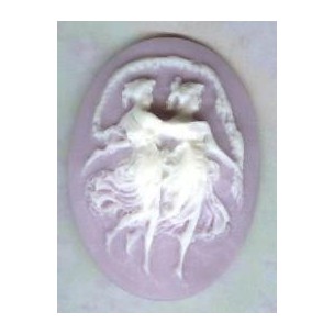 ^Dancers Cameo White on Lavender 40x30mm (1)