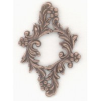 Floral Oval Framework 34x22mm Oxidized Copper Plated