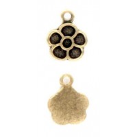 ^Daisies Solid Back Pendants Oxidized Brass