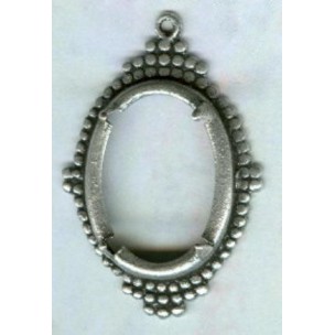 Ancient Design Setting 18x13mm Oxidized Silver