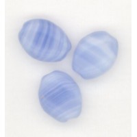 ^Blue Quartz Glass 8x6mm Flat Oval Beads (24)