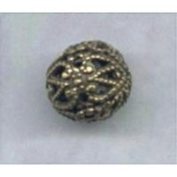 Round Filigree Beads 8mm Oxidized Brass (12)