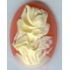 Cameos 25x18mm Ivory Rose on Carnelian Background