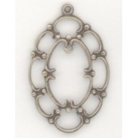 ^Pendant Frame Focal Loop Oxidized Brass 31mm