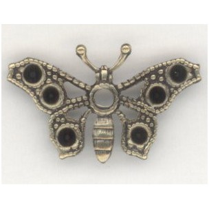 ^Butterflies to hold Rhinestones Oxidized Brass 26mm