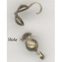 Clam Shell Knot Covers Oxidized Brass for Bead Stringing