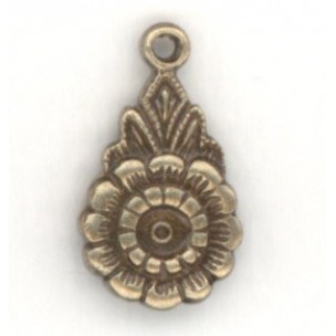 Floral Pendant with 3mm Setting Well Oxidized Brass (6)