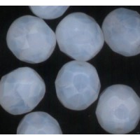 ^White Opal Fire Polished Round Faceted Beads 8mm