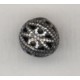 ^Filigree Beads 8mm Round Oxidized Silver (12)