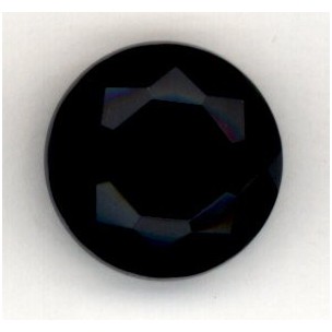 ^Jet Glass Faceted Jewelry Stone Round 18mm