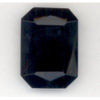 ^Jet Glass Jewelry Stone Octagon Unfoiled 25x18mm