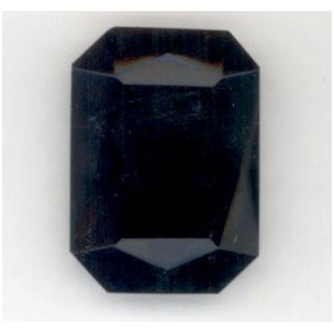 ^Jet Glass Jewelry Stone Octagon Unfoiled 25x18mm