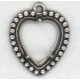 ^Heart Pendant Settings 11x12mm Oxidized Silver (2)