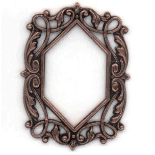 Ornate Oxidized Copper Openwork Frame 50mm