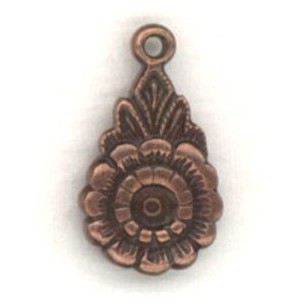 Floral Pendant with 3mm Setting Well Oxidized Copper (6)