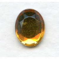 Topaz Glass Stones 10x8mm Flat Backs Faceted Tops (4)