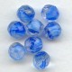 ^Blue, White and Crystal Czech Glass Beads 8mm