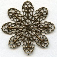 Filigree Flower Ornamentation Oxidized Brass 47mm (1)