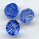 Blue and Crystal Striped Czech Glass Beads 8mm