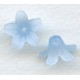 Blue Lucite Bell Shape Flower Beads Matte 13x7mm