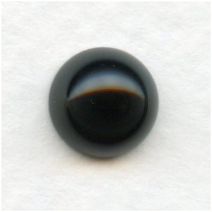 Black Onyx Gemstone Cabochons 9mm Round