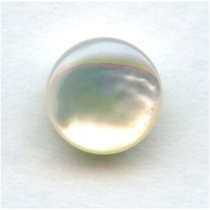 White Mother of Pearl 9mm Shell Cabochons