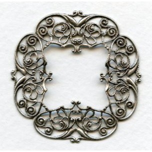 Intricately Detailed Filigree 48mm Frame Oxidized Silver (1)