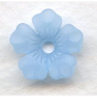 ^Lucite Bell Shape Flowers Matte Blue 14mm
