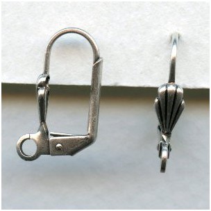 *Lever Back Shell Earring Finding Oxidized Silver (24)