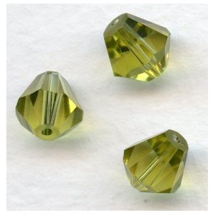Olivine Bell Shape Faceted Glass Beads 8x7mm