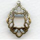 ^Openwork Floral Detailed 10x8mm Settings Oxidized Brass