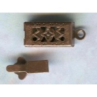 ^Single Strand Filigree Box Clasps Oxidized Copper