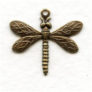 Detailed Small Dragonfly Pendants Oxidized Brass (6)