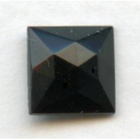 Jet Glass Square Flat Back Stones 8x8mm