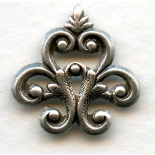 ^Corner or Finial Detail Oxidized Silver Plated 18mm