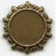 Rococo Style Solid Back Setting Oxidized Brass 27mm (1)