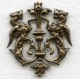 Royal Crest Heraldry Oxidized Brass 35mm (1)