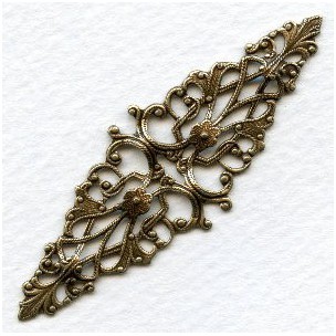 Elegant Ripple Filigree Stamping Oxidized Brass (1)