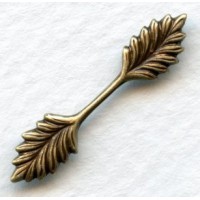 Small Double Leaf Bail Stamping Oxidized Brass 26mm (12)