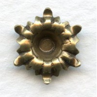 Flower with a 4mm Well Oxidized Brass (6)