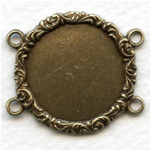 Floral Details 4 Loops 18mm Settings Oxidized Brass (4)