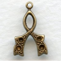 Ribbons with Rhinestone Setting Wells Oxidized Brass (4)