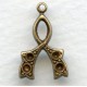 Ribbons with Rhinestone Setting Wells Oxidized Brass (4)